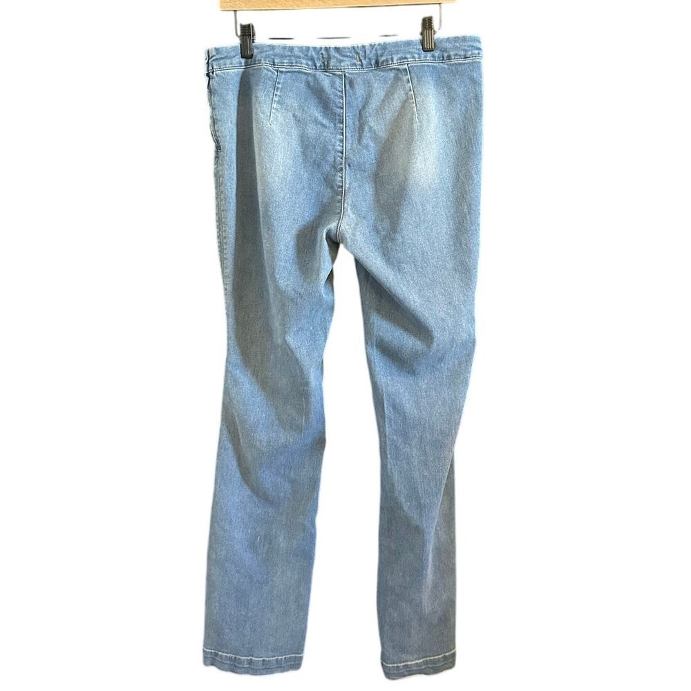 Free People Light Wash Slit Flare Jeans Size 31 - Picture 2 of 8